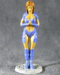 Erotic figurine of a redhead woman knight